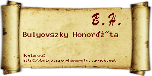 Bulyovszky Honoráta névjegykártya